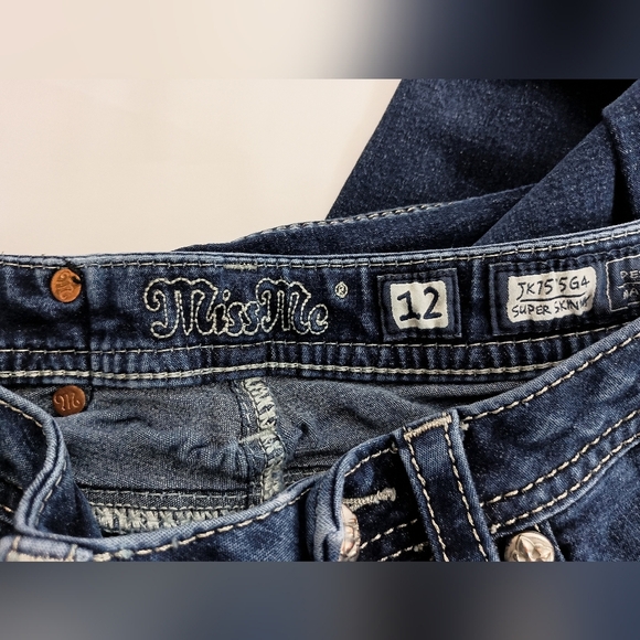 Miss Me Girls Blue Skinny Jeans with Faded Wash-(#706) - Picture 2 of 7